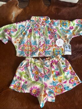 Floral Two-Piece swim Set - Multicolor